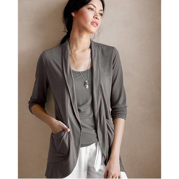 Garnet Hill Linen & Modal Pocket Detail in Blush/Peach Size XL - Picture 2 of 13